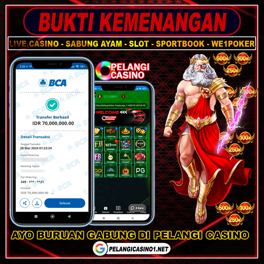 BUKTI KEMENANGAN MEMBER SETIA PELANGI CASINO