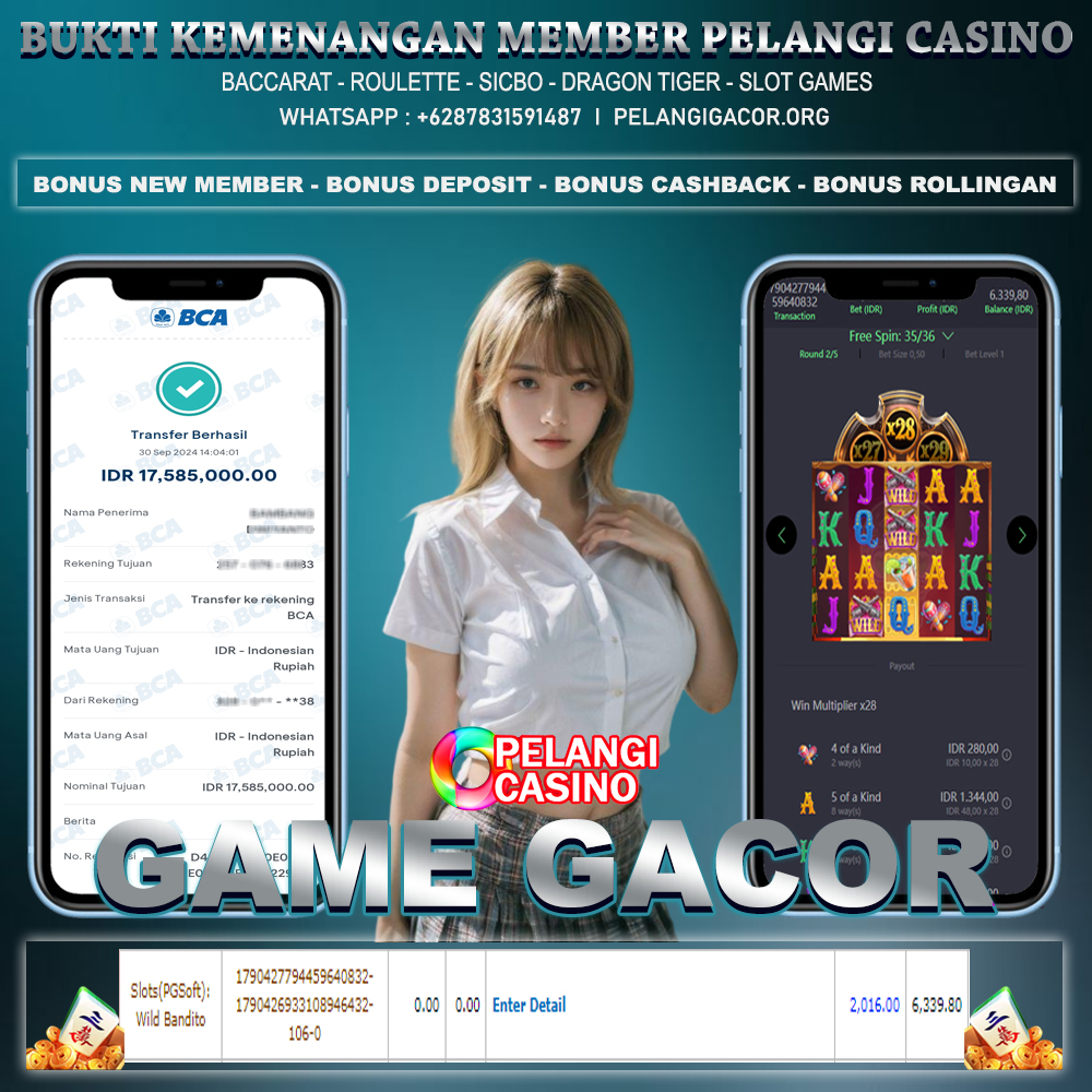 BUKTI KEMENANGAN MEMBER SETIA PELANGI CASINO TGL 29 SEPTEMBER 2024