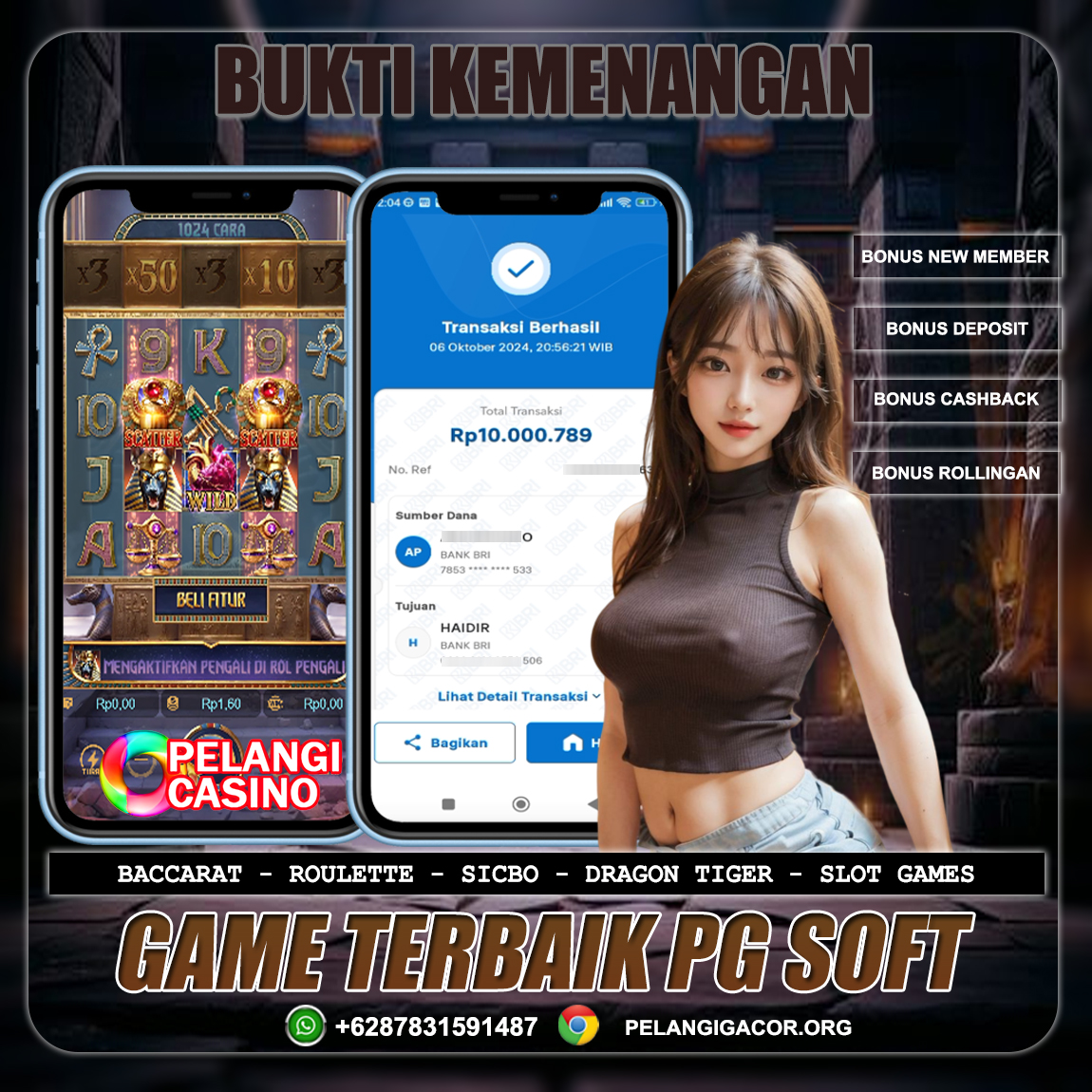 BUKTI KEMENANGAN MEMBER SETIA PELANGI CASINO TGL 06 OKTOBER 2024