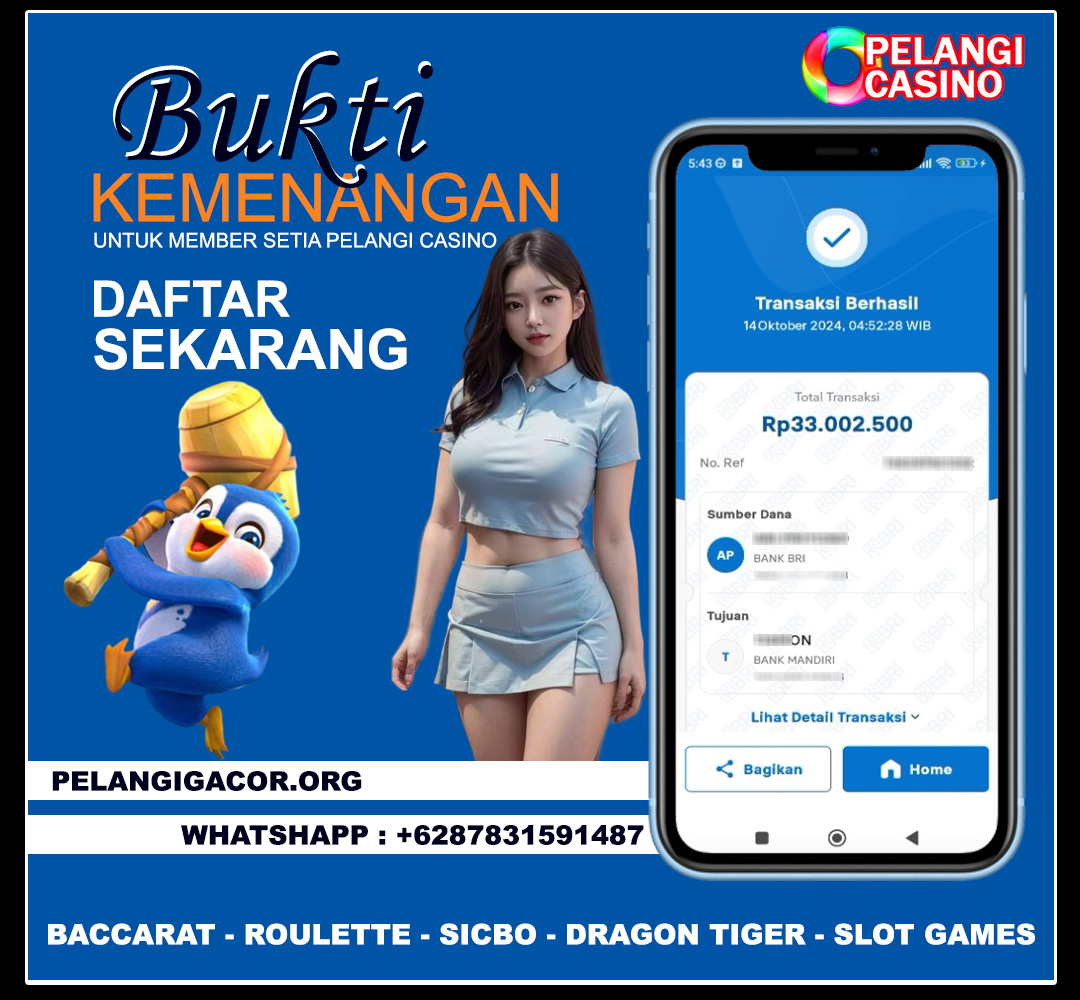 BUKTI KEMENANGAN MEMBER SETIA PELANGI CASINO TGL 14 OKTOBER 2024