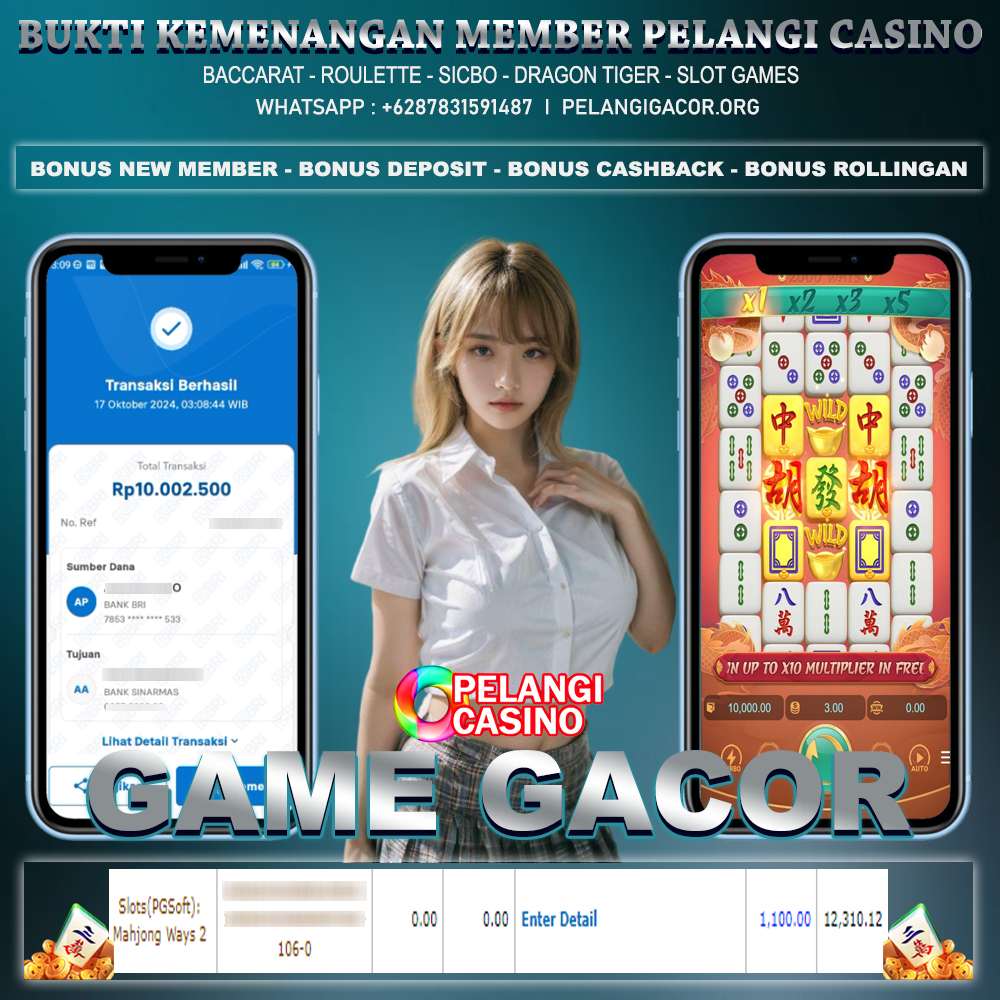 BUKTI KEMENANGAN MEMBER SETIA PELANGI CASINO TGL 17 OKTOBER 2024